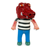 The Kemuyama Kumabee — Crocodile S2V3 figurine by Paradise Toy (TW) features a person with a red crocodile head, wearing a striped shirt, blue pants, and has arm tattoos reading 