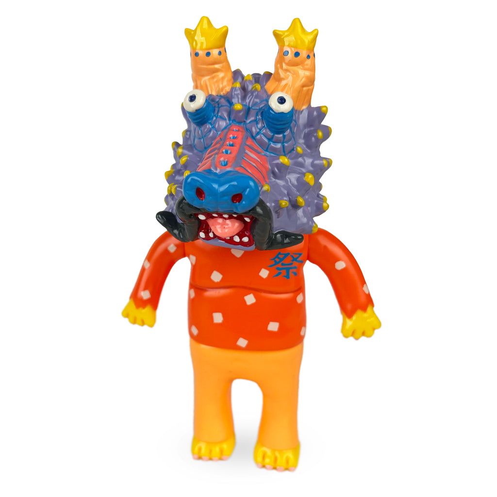 Motoyoshi Taiga — S2V3 - Dragon by Paradise Toy (TW) is a colorful toy figure featuring a dragon-like head, blue snout, multiple eyes, and star-topped antennas, dressed in an orange outfit with a pattern.