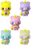 Five colorful VAG 42 — Care Bears vinyl figures by Medicom (JP), each with a unique belly design and yellow star accessory, arranged in two rows—perfect for any Vinyl Artist Gacha collector.