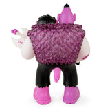 Bernie — Purple Reign Rotofugi Exclusive by UFO Toys (US) is a limited edition toy featuring a textured purple cape, black pants, pink shoes, and a pink tail. Viewed from the back, it holds a white axe in its right hand.