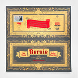 A decorative, gold and black certificate paper with red text reading “Bernie — Purple Reign Rotofugi Exclusive” by UFO Toys (US), featuring ornate borders, a reversed stamp, and celebrating the limited edition sofubi release.