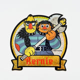 Cartoon illustration of two stern characters, one with a double-headed axe, above 