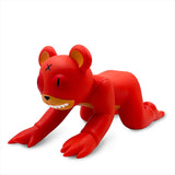 A red vinyl figure bear (Creeping Dero — Original) is resting on a white background. Brand Name: Jermaine Rogers (US)