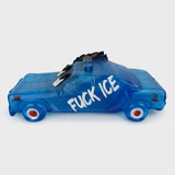 The ACABY — F*ck ICE Edition by DoomCo Designs (US) is a limited edition blue toy car featuring white wheels, a black roof, and 