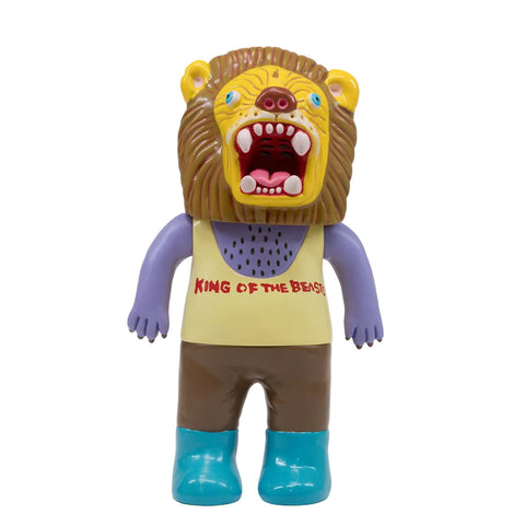Paradise Toy’s About Animals Shishizuka/Lion — Series 3 features a lion head, purple arms, brown pants, blue boots, and a yellow "King of the Beasts" shirt—a standout collectible with wild charm.
