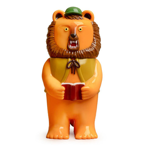 A figurine of a bear standing upright, wearing a green hat and a small brown vest, and holding an open book — Morichan — 1st Version by Paradise Toy (TW).