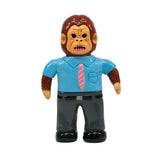About Animals Satoshi/Gorilla — Series 3 by Paradise Toy: a toy figure of a gorilla in a blue collared shirt, pink-striped tie, and gray pants, standing upright with a serious expression.