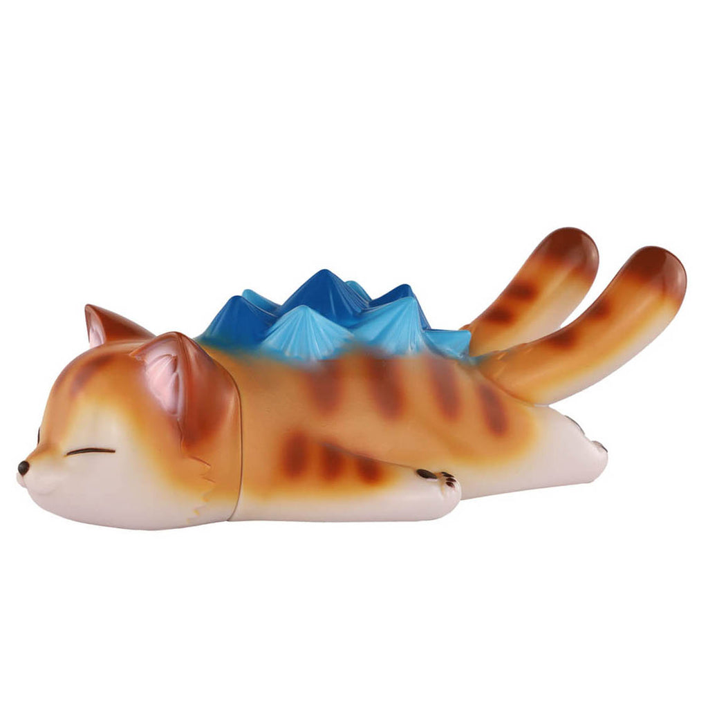 The Sleeping Negora — Brown Tabby by Konatsuya (JP) is a charming figurine of a cat featuring a mountain range on its back and two elegantly curled tails, capturing the whimsical style of Konatsu's monster kitties.