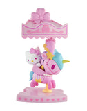 The tokidoki x Hello Kitty and Friends Sweet Pink Carousel Blind Box features collectible Sanrio figurines, including a Hello Kitty on a pink and blue unicorn under a pink carousel-inspired canopy.