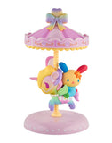 The tokidoki x Hello Kitty and Friends Sweet Pink Carousel - U*SA*HA*NA (Special Edition) figurine by tokidoki features pastel colors, a unicorn and bunny, and heart details on a round base.