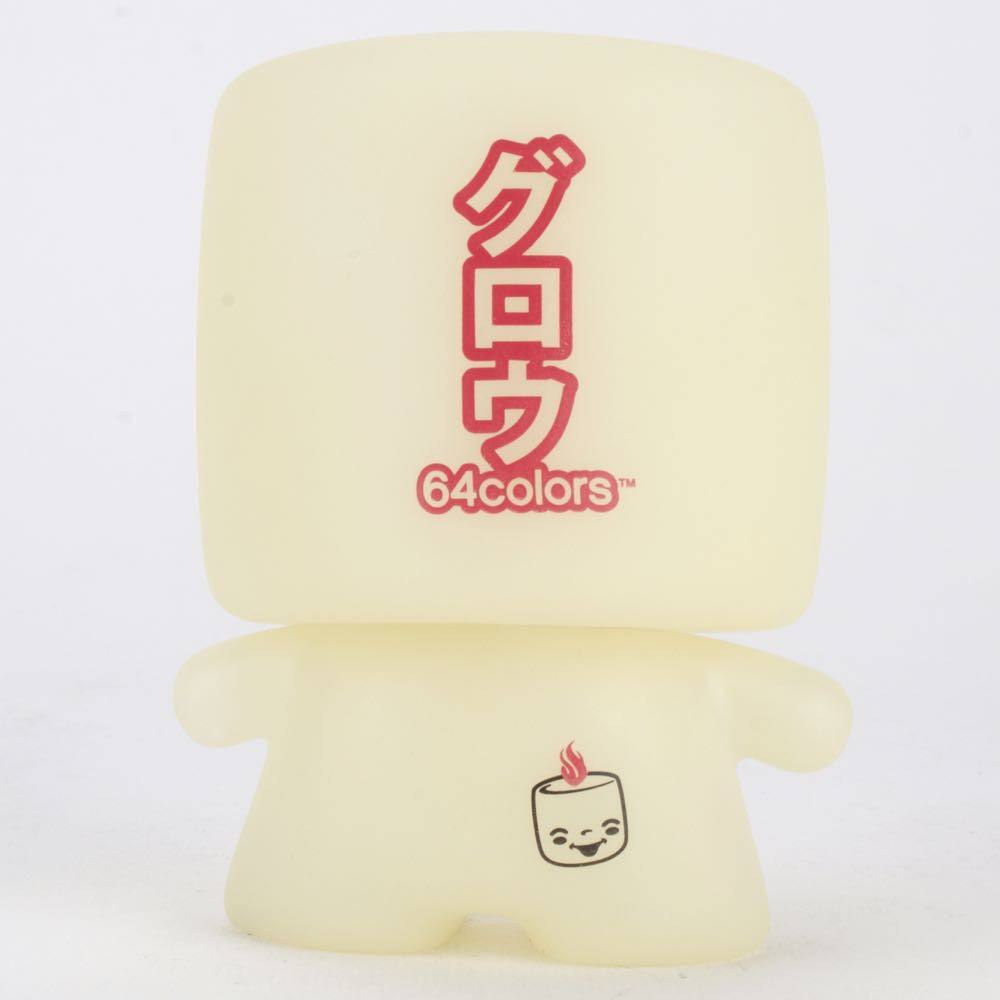 Introducing the Grim Marshall by 64 Colors, a limited edition creation from Squibbles Ink + Rotofugi (US). This cream-colored figure has a square head featuring Japanese text and a 