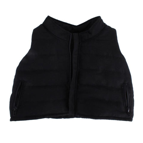 A Playge (HK/US) Black Puffy Vest with zippers on a white background.