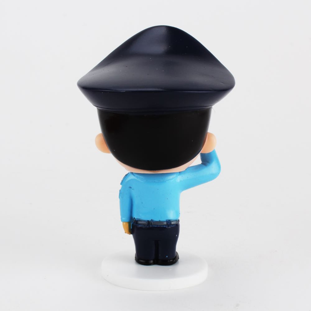A designer figurine of Best Happy Police Friends - Patrol Officer Wang with a hat on his head by ExWorks/SII (CN).