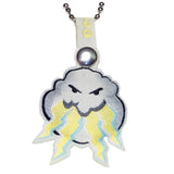 A necklace with an Under the Weather eeensy Charms - Blind Box charm by Squibbles Ink + Rotofugi (US).