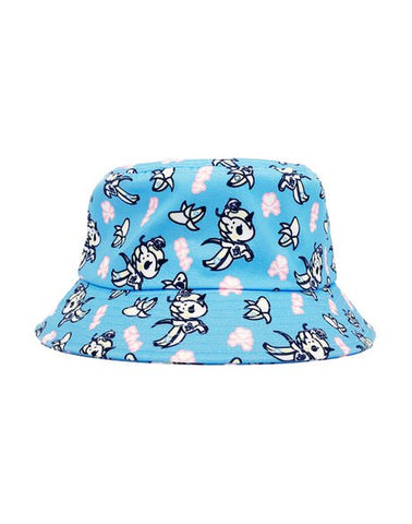 A Banana Bucket Hat with butterflies, perfect for adding a touch of whimsy to any outfit by tokidoki.