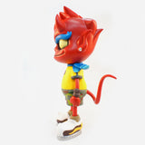 This Urban Devil toy figure of a red devil with horns is created by Urban Devil (TW), a Taiwan-based artist.