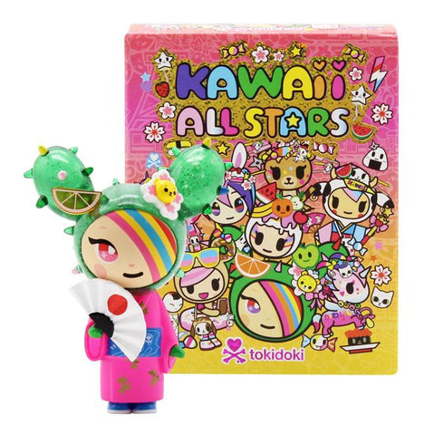 A Kawaii All Stars Blind Box by tokidoki figure is shown next to a blind box.