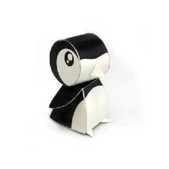 Penguin DIY Paper Toy Postcard #027