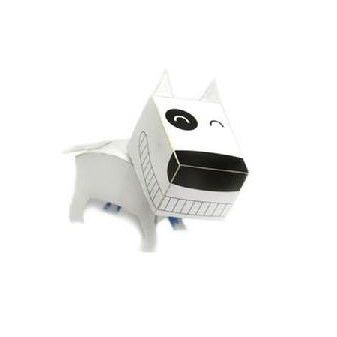 Bull Terrier DIY Paper Toy Postcard #030