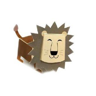 Lion DIY Paper Toy Postcard #031