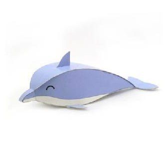 Dolphin DIY Paper Toy Postcard #023