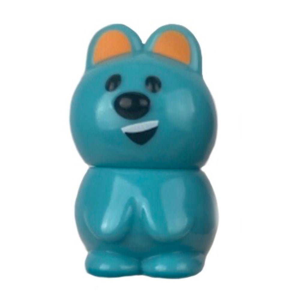 A blue toy bear, resembling VAG 33 - Kuokka Chan figures, is displayed on a white background. (Brand name: Medicom (JP))