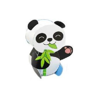 Panda (Blue) DIY Paper Toy Postcard #1209