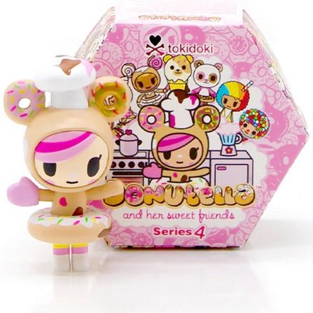 A Donutella and Her Sweet Friends Series 4 Blind Box in a tokidoki Blind Box Series next to a box.