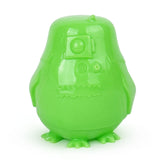 A green vinyl toy owl DRORGS — Ooze Edition by Science Patrol is sitting on a white background.