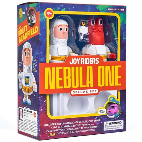 Vintage toys take space adventurers through the Joy Riders Nebula One Deluxe Set by LK Toys (US).