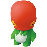 A Japanese vinyl toy with an orange head and green body, VAG Series 28 — Kodakatsubon by ukyDaydreamer from Medicom (JP).