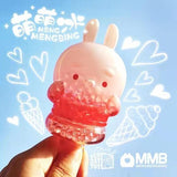 A Meng Meng Bing — Bunny Popsicle Mini-Figure holding a mini ice cream toy.