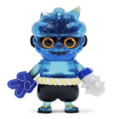 A blue toy figure with a hat from How2Work (HK) named Oniki — Clear Blue.