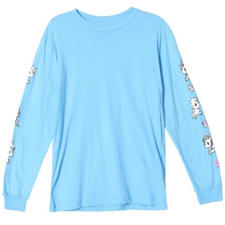 A blue Pearly Pony Unisex Long Sleeve Tee with bears on it by tokidoki.