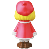 A figure of a girl in a red coat by Japanese vinyl toy artists, VAG 31 — Uramy and Tsurami by Medicom (JP).