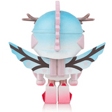 A limited edition tokidoki Sakura Samurai figure with blue and pink wings.