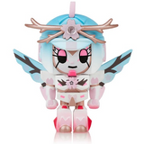 A pink and white figure with wings and horns, inspired by tokidoki's Tokimondo Series 2 Sakura Samurai - Limited Edition.