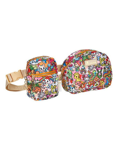 Adorable Stay Groovy Convertible Belt Bag set with tokidoki designs. Carry your essentials in style with these cute pouches.