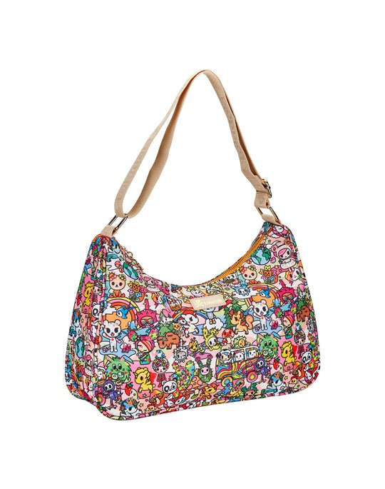 A vibrant bag with tokidoki characters: The Stay Groovy Everyday Shoulder Bag with tokidoki characters.